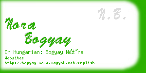 nora bogyay business card